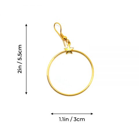 Thin Round Circle Drop Hook Earrings